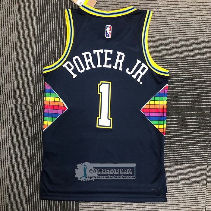 Camiseta Denver Nuggets Michael Porter JR. NO 1 Ciudad 2021-22 Azul